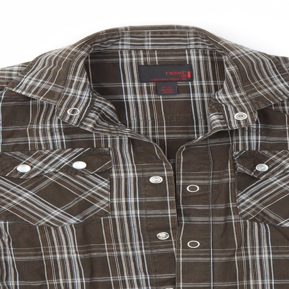NEXT Boys Brown Check  Basic Button-Up Size 8 Years