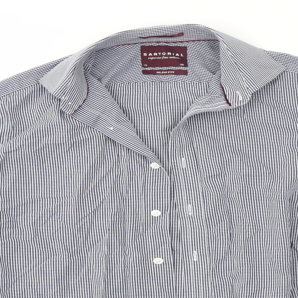 M&S Mens Blue    Dress Shirt Size 15