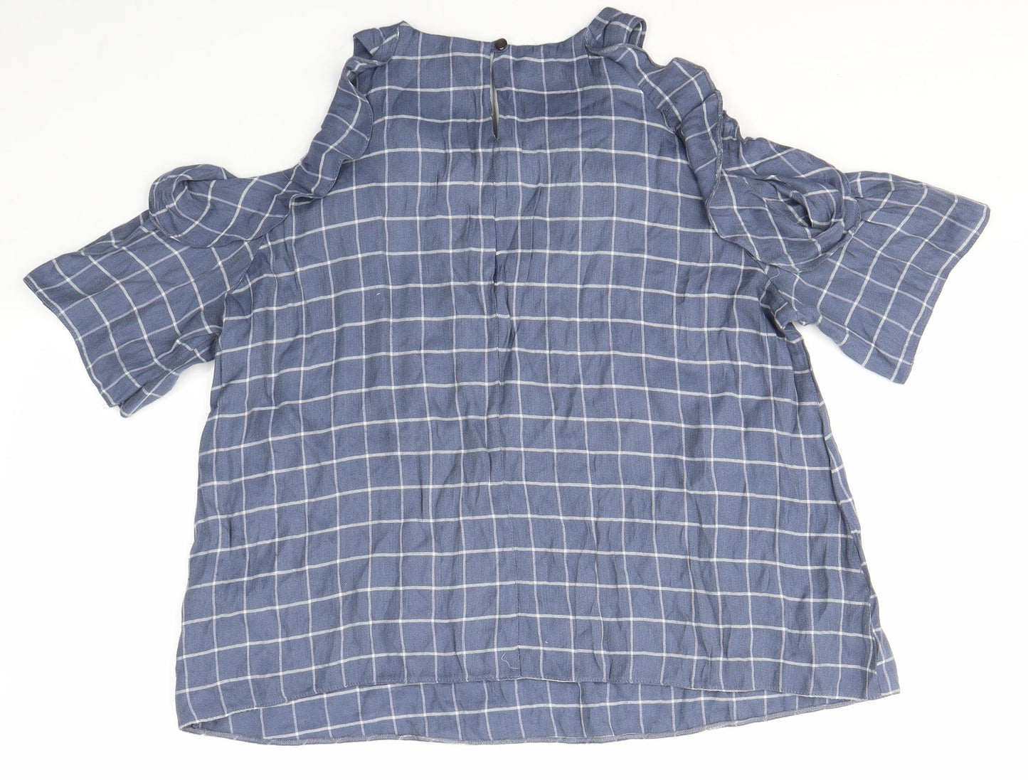 Dorothy Perkins Womens Blue Check  Basic Blouse Size 14