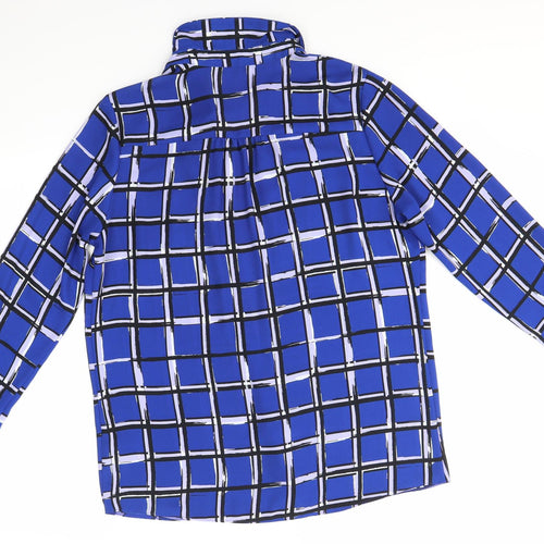 George Womens Blue Check  Basic Button-Up Size 12