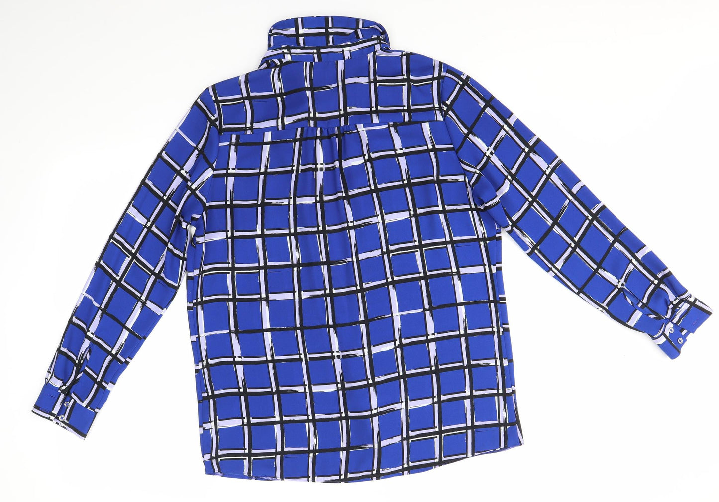 George Womens Blue Check  Basic Button-Up Size 12