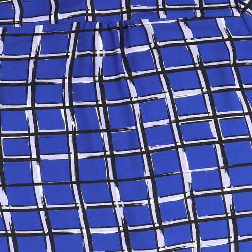George Womens Blue Check  Basic Button-Up Size 12