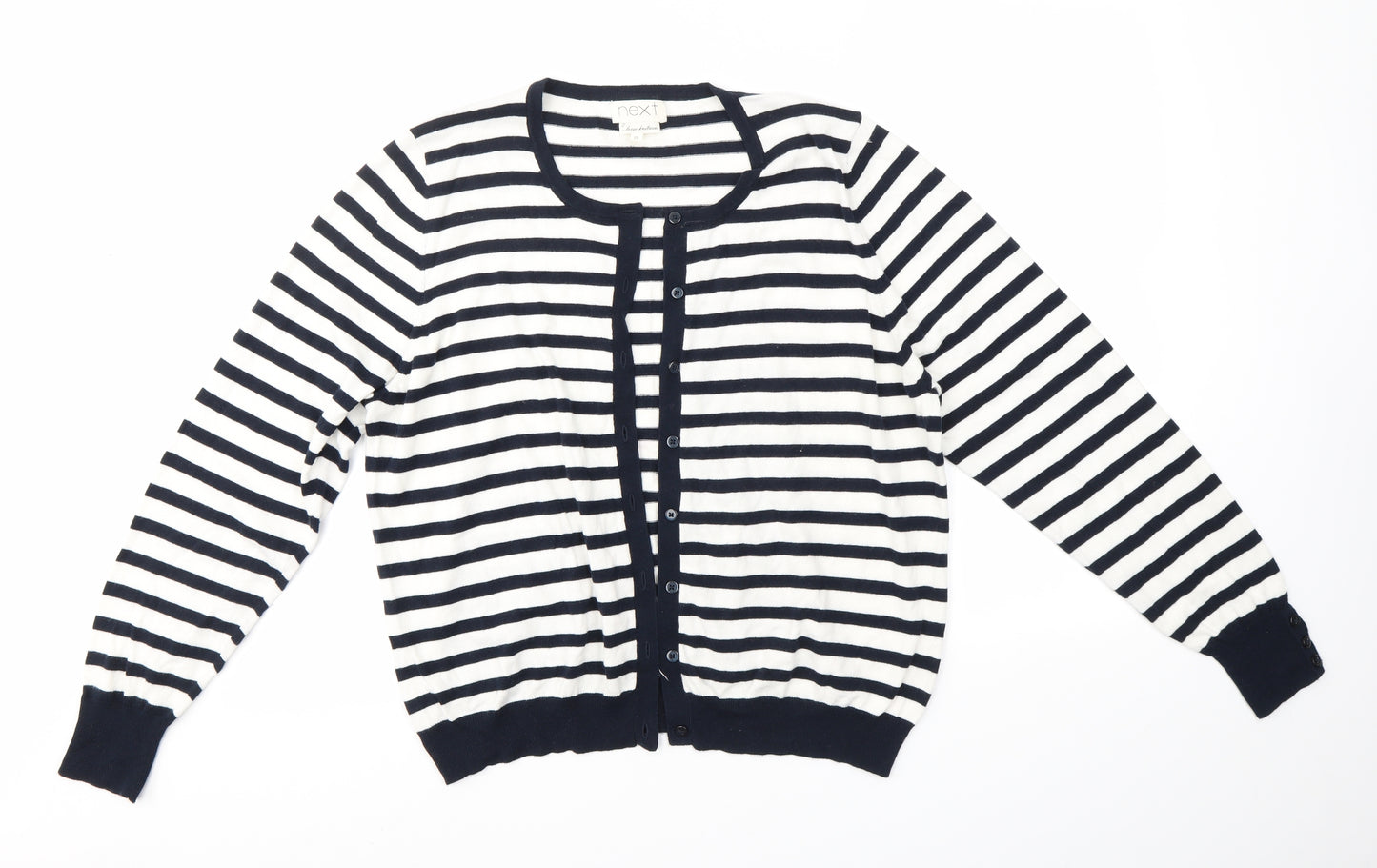 NEXT Womens Blue Striped  Cardigan Jumper Size 20