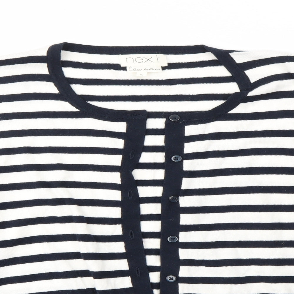 NEXT Womens Blue Striped  Cardigan Jumper Size 20