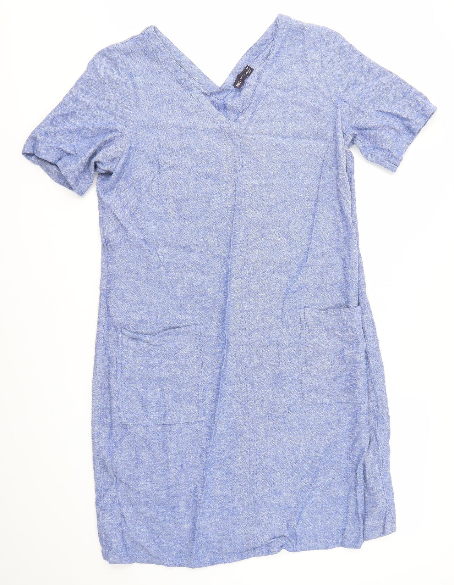 M&S Womens Blue   T-Shirt Dress  Size 14