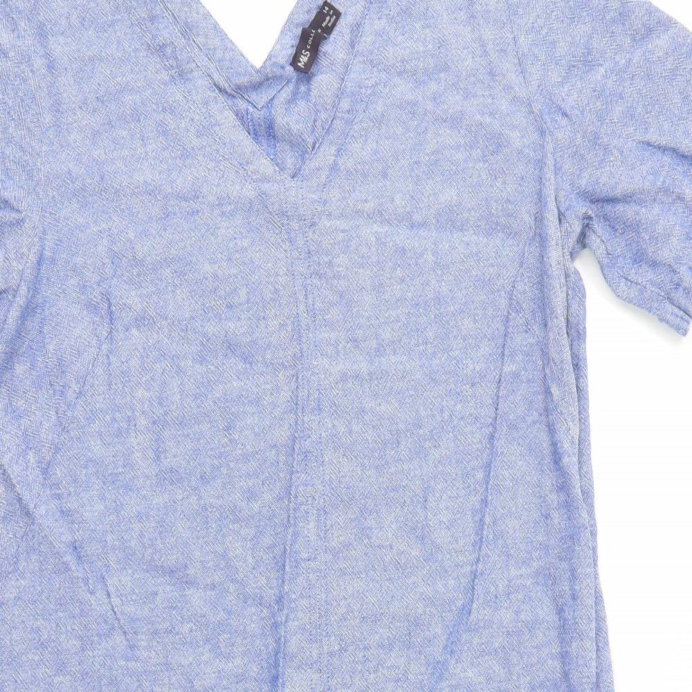 M&S Womens Blue   T-Shirt Dress  Size 14