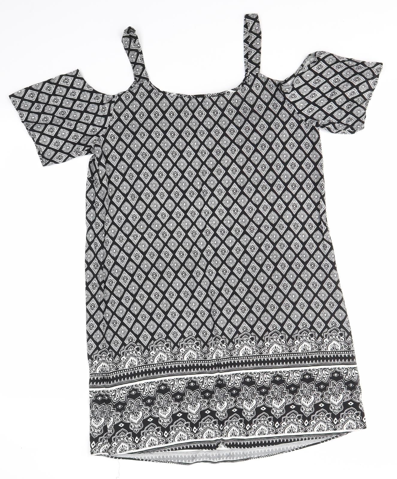 Matalan Womens Multicoloured   T-Shirt Dress  Size 10