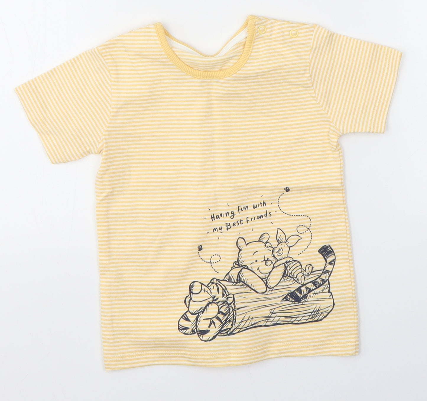 George Baby Yellow Striped  Basic T-Shirt Size 12-18 Months