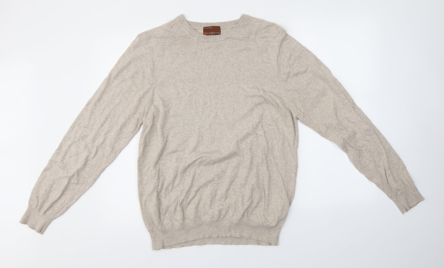 M&S Mens Beige   Pullover Jumper Size L