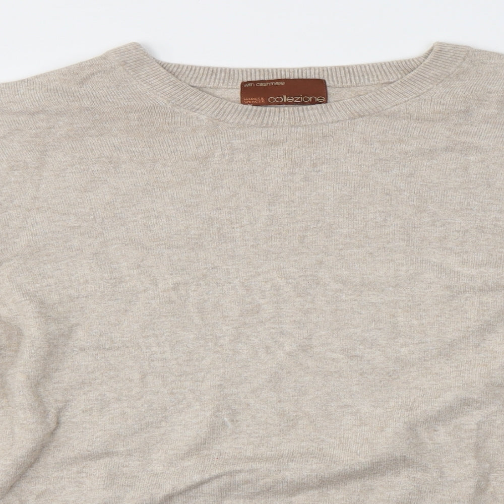 M&S Mens Beige   Pullover Jumper Size L