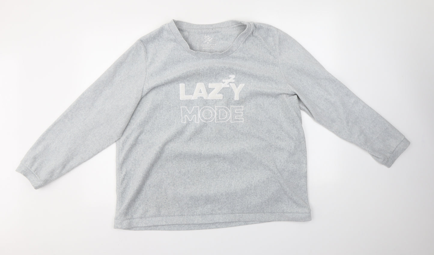 Primark Womens Grey Solid  Top Pyjama Top Size XL