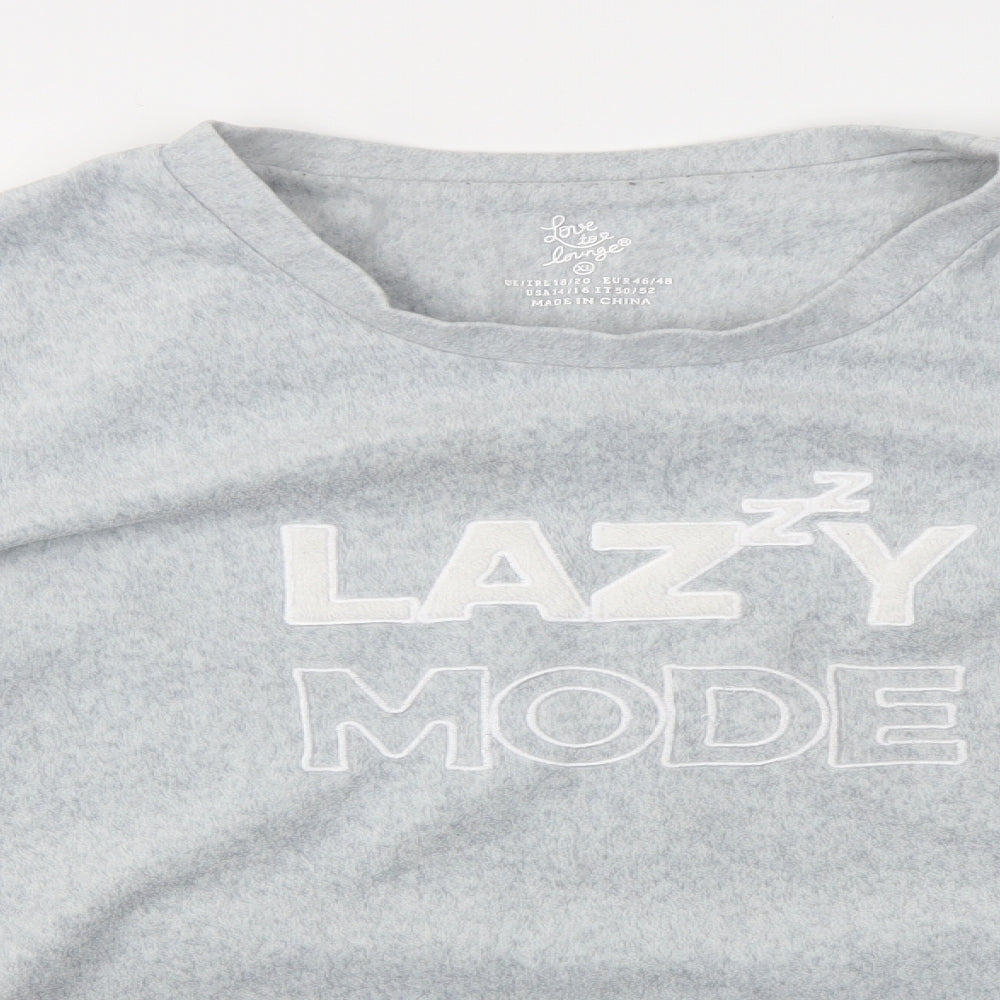 Primark Womens Grey Solid  Top Pyjama Top Size XL