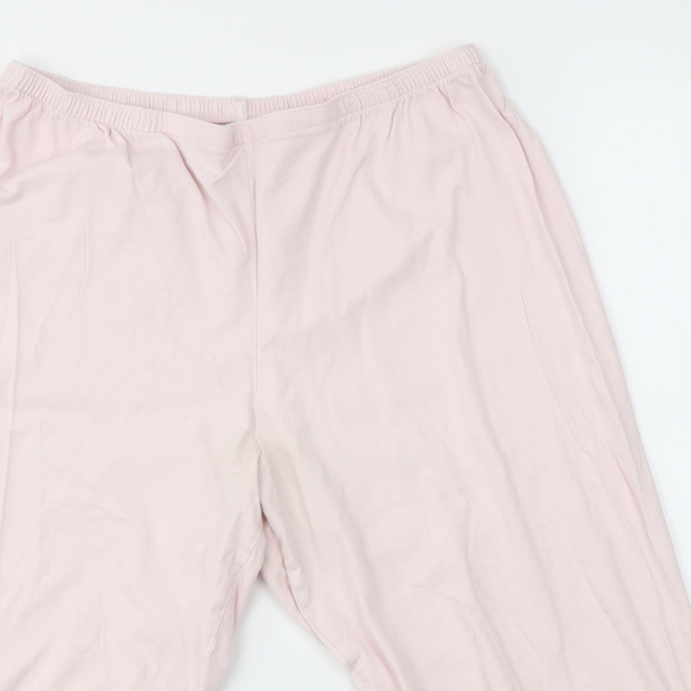 M&S Womens Pink Solid   Pyjama Pants Size 14
