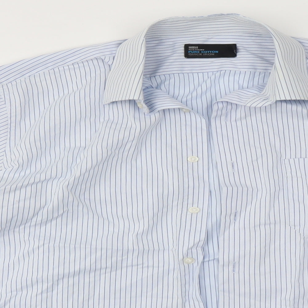 M&S Mens Blue    Dress Shirt Size 15.5