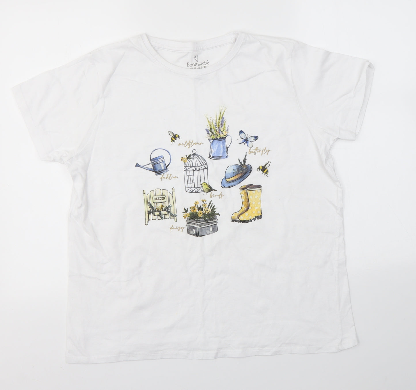 Bonmarché Womens White   Basic T-Shirt Size 16