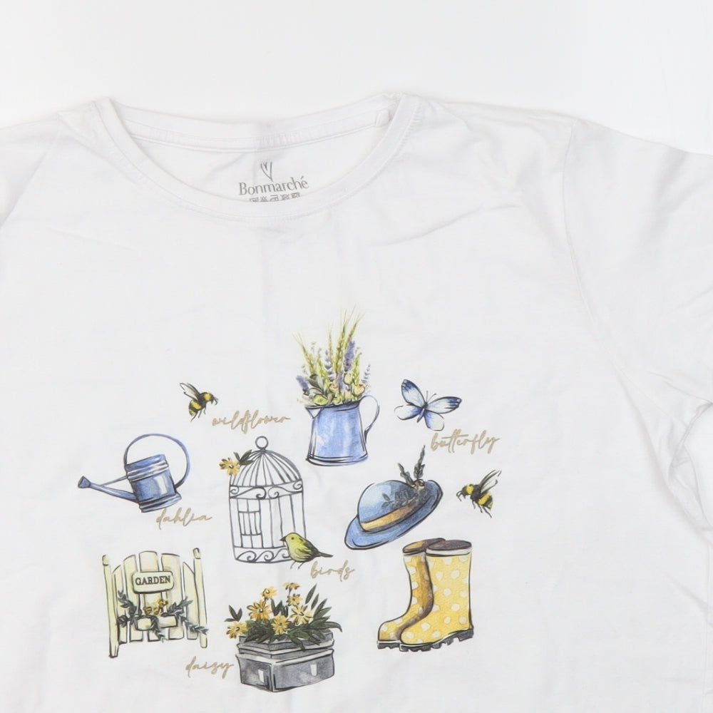 Bonmarché Womens White   Basic T-Shirt Size 16