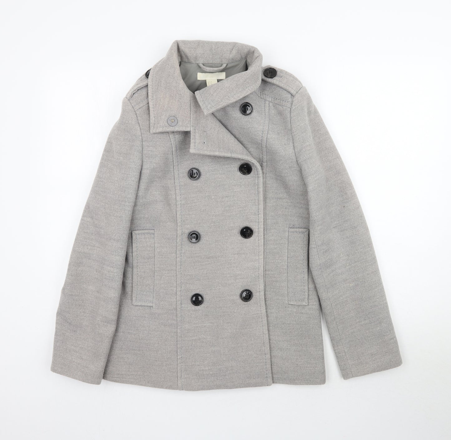 H&M Womens Grey   Pea Coat Coat Size 10