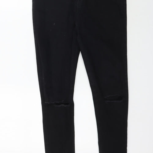Preworn Womens Black  Denim Skinny Jeans Size 12 L28 in