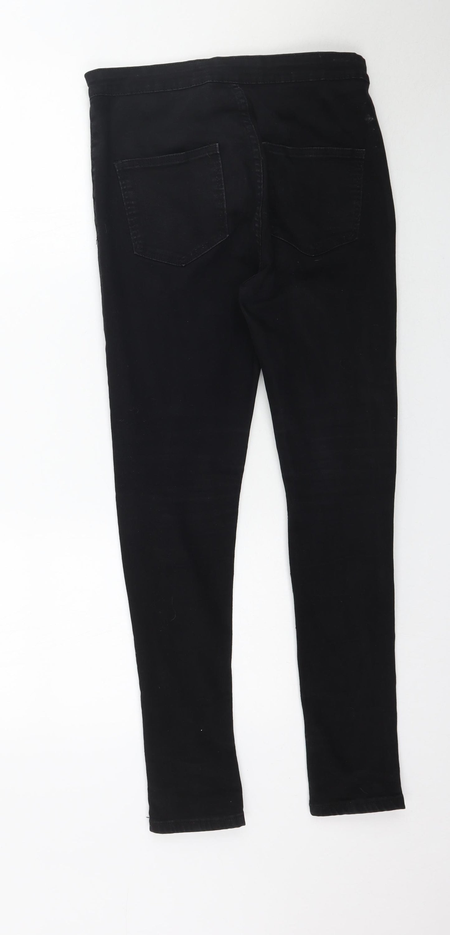 Preworn Womens Black  Denim Skinny Jeans Size 12 L28 in