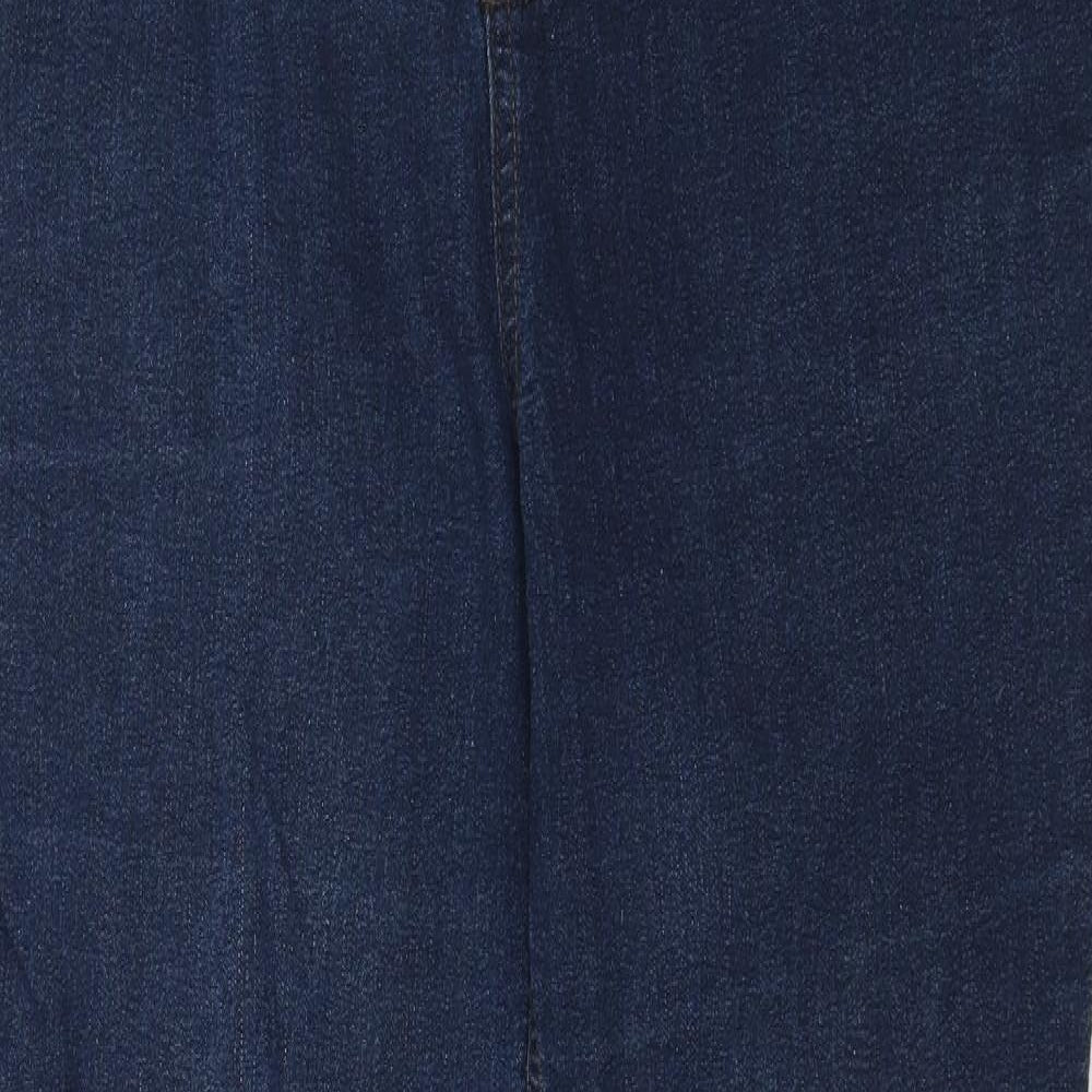 Preworn Womens Blue  Denim Straight Jeans Size 16 L29 in