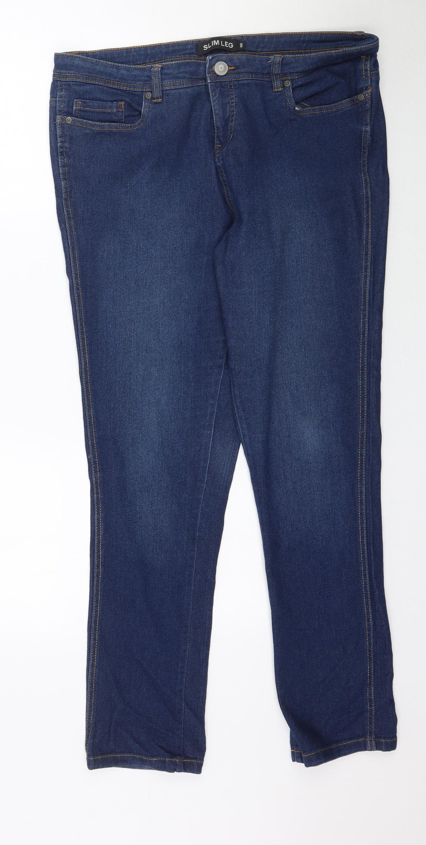 Peacocks Womens Blue  Denim Skinny Jeans Size 16 L31 in