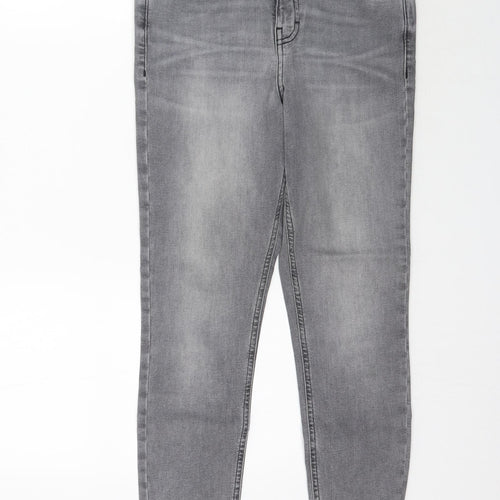 Topshop Womens Grey  Denim Skinny Jeans Size 28 L24 in