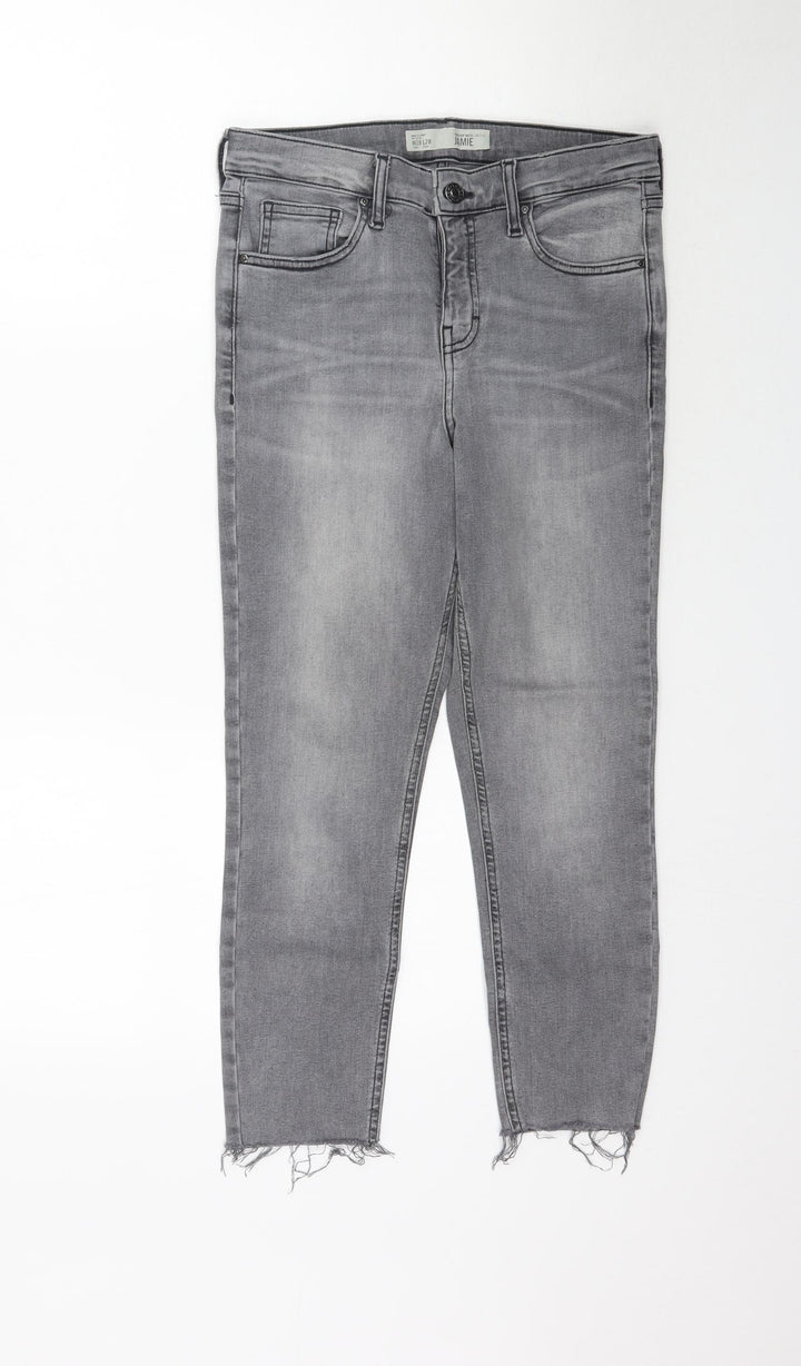 Topshop Womens Grey Denim Skinny Jeans Size 28 L24 in