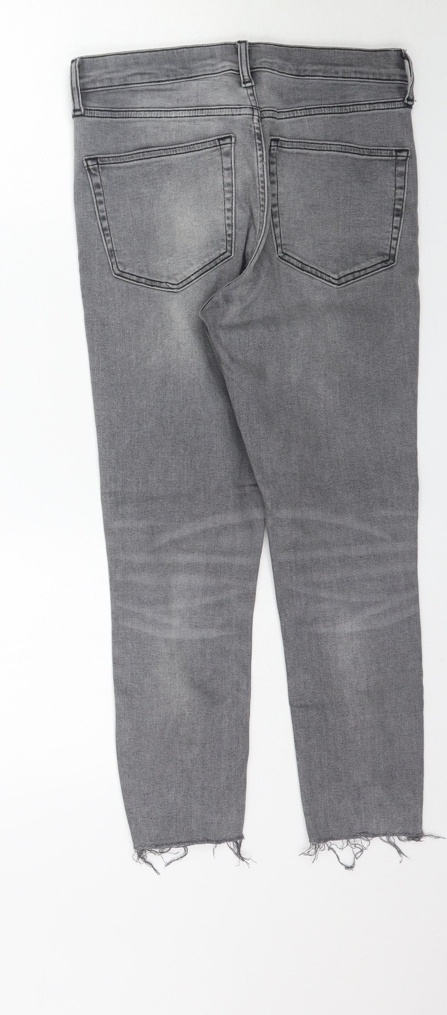 Topshop Womens Grey  Denim Skinny Jeans Size 28 L24 in