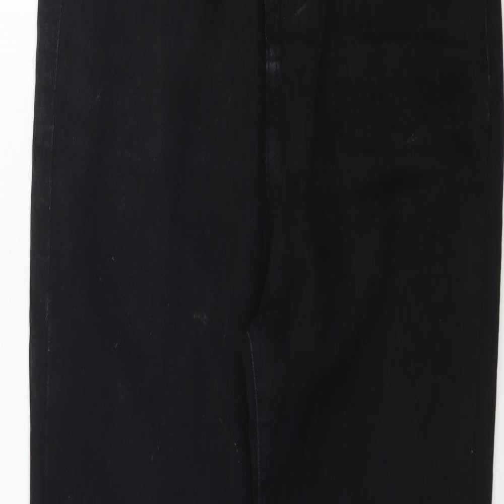 Boohoo Womens Black  Denim Flared Jeans Size 6 L29 in