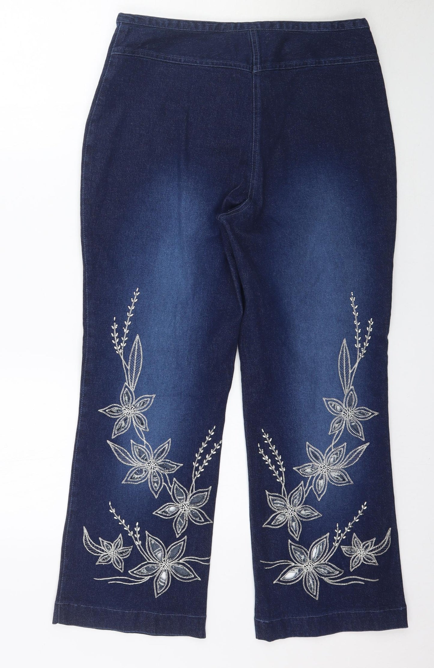 Basix II Womens Blue  Denim Bootcut Jeans Size 12 L27 in