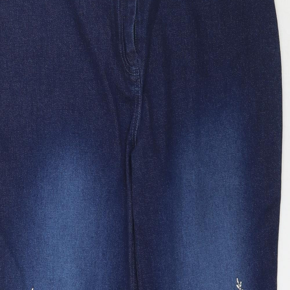 Basix II Womens Blue  Denim Bootcut Jeans Size 12 L27 in
