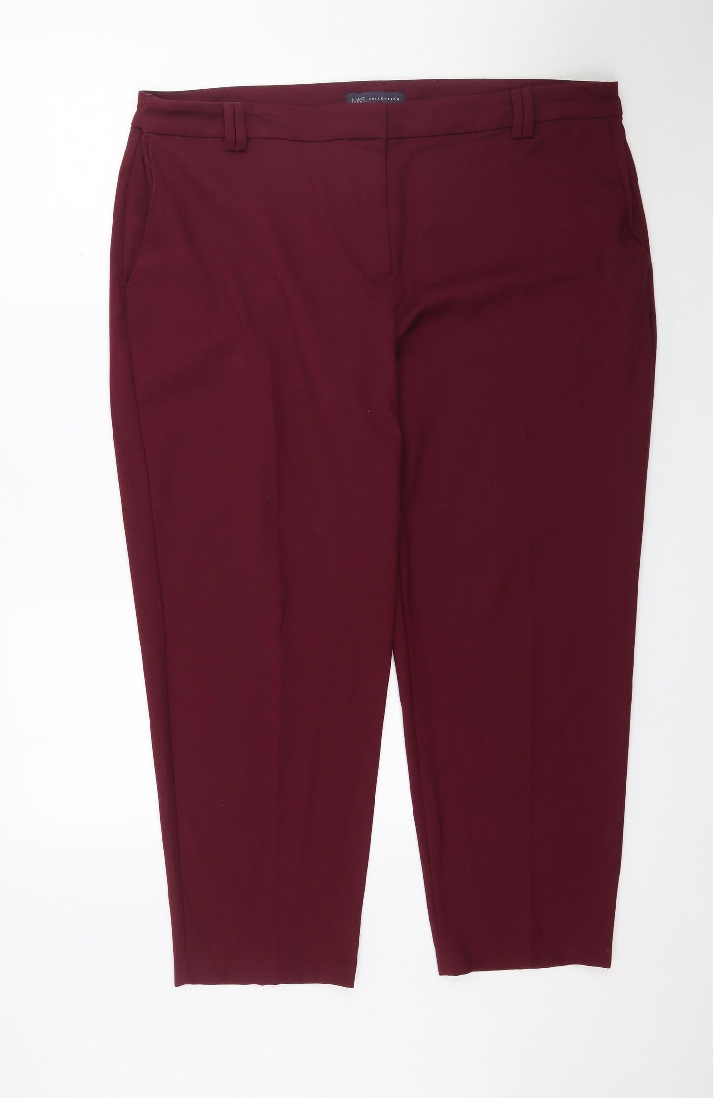 Marks and Spencer Womens Red   Trousers  Size 20 L28 in