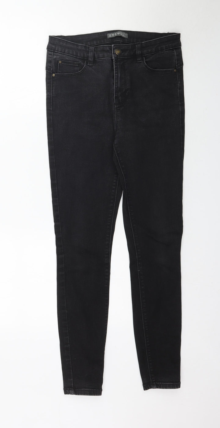Denim Co. Womens Black Denim Skinny Jeans Size 12 L30 in
