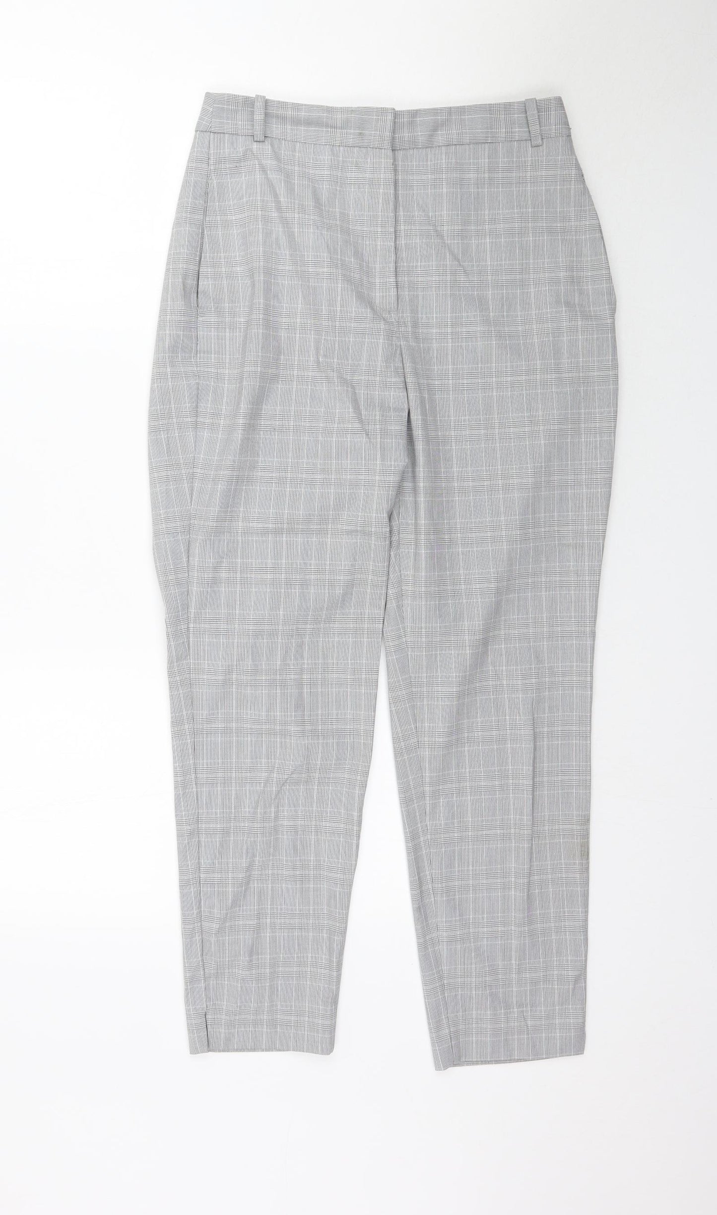 Zara Womens Grey Plaid  Trousers  Size 8 L26 in