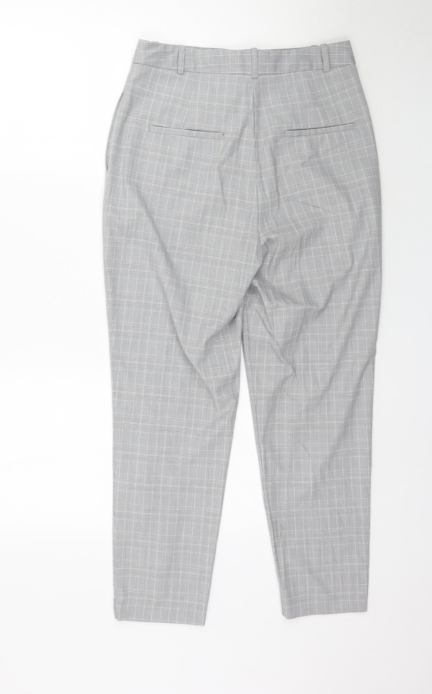 Zara Womens Grey Plaid  Trousers  Size 8 L26 in