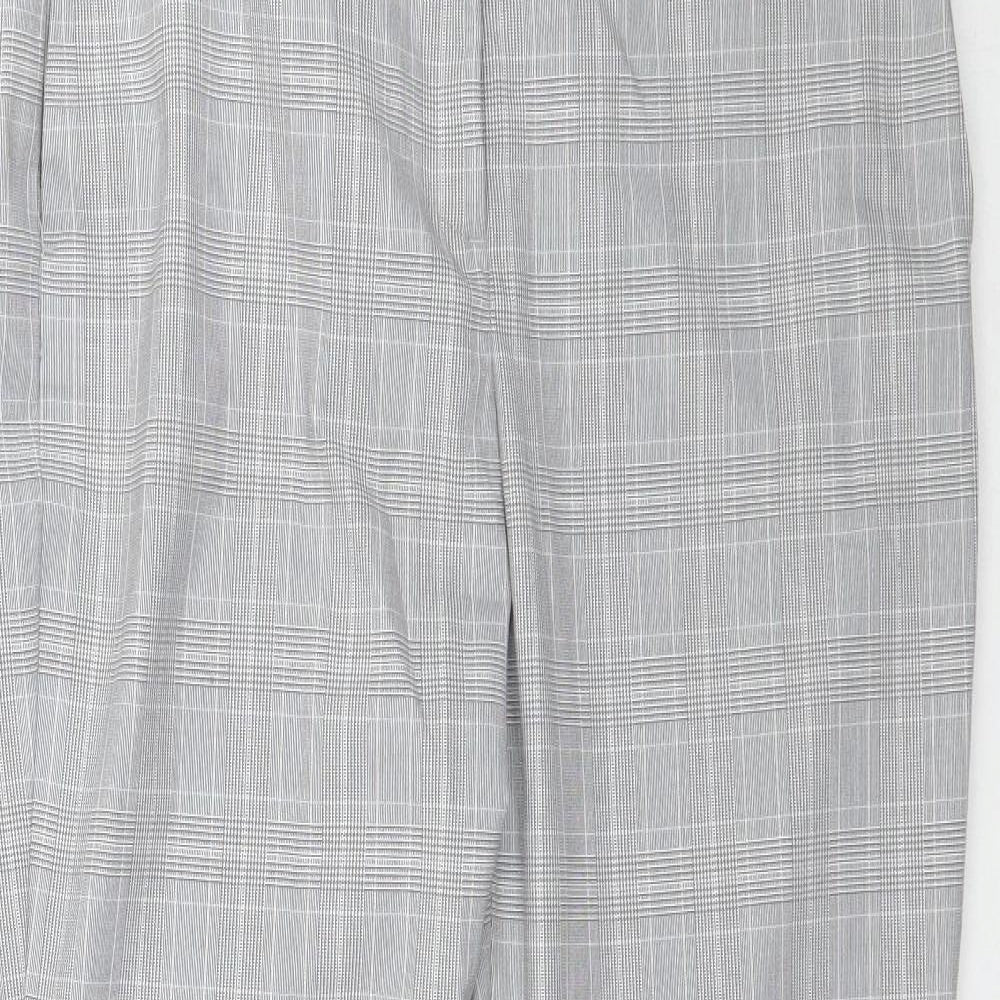Zara Womens Grey Plaid  Trousers  Size 8 L26 in