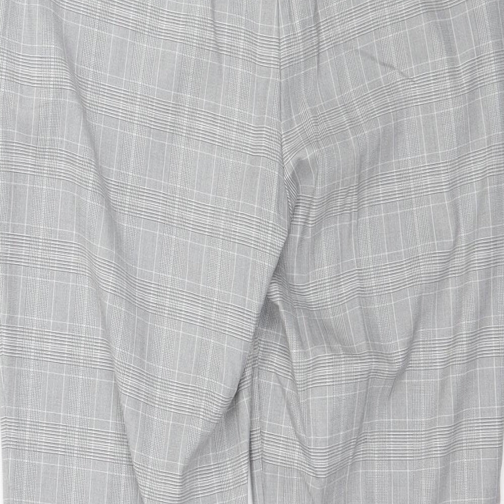 Zara Womens Grey Plaid  Trousers  Size 8 L26 in