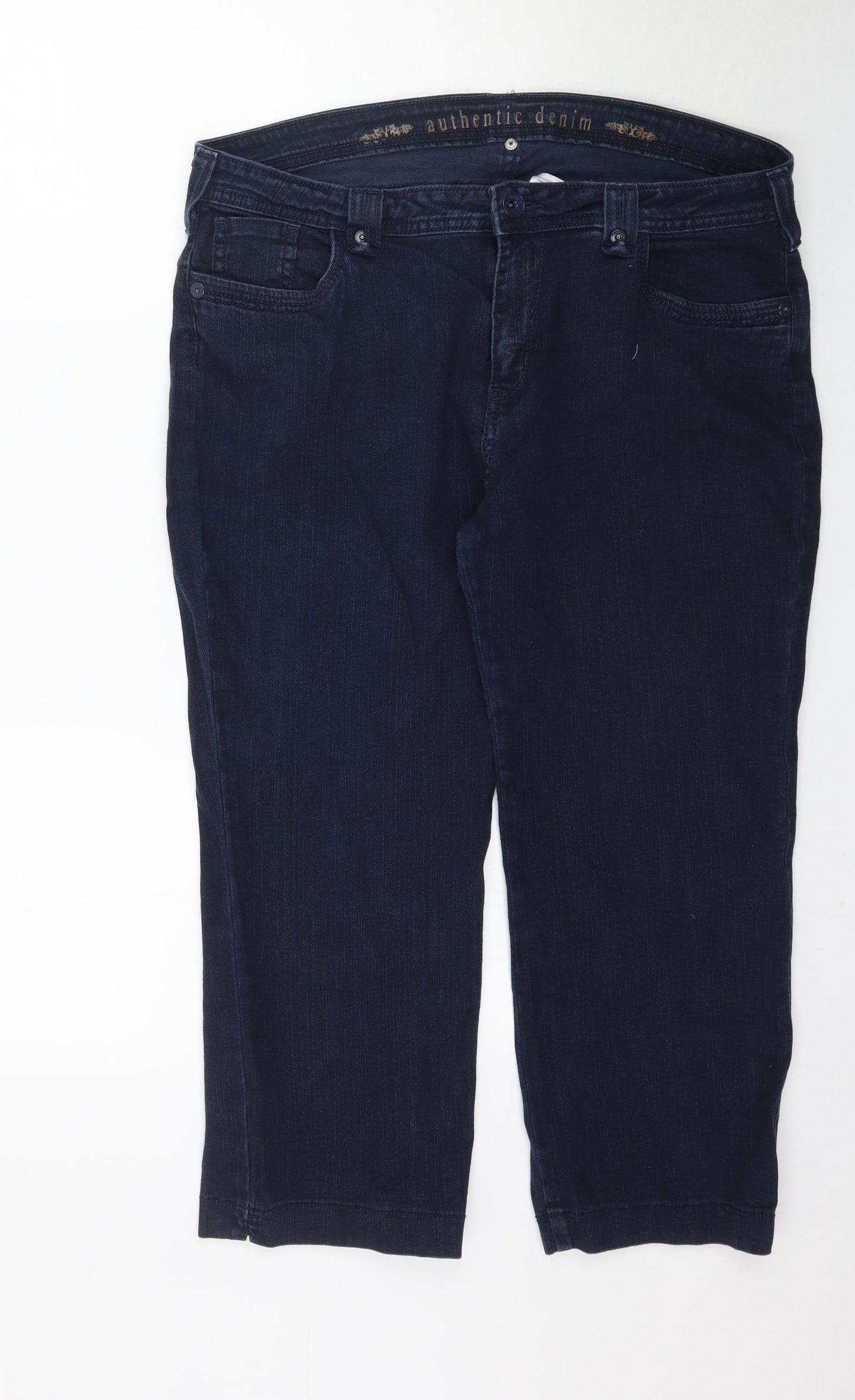 Marks and Spencer Womens Blue  Denim Cropped Jeans Size 18 L24 in