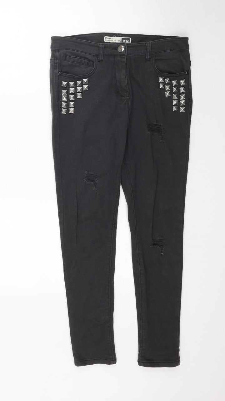 South Womens Grey Denim Skinny Jeans Size 12 L29 in