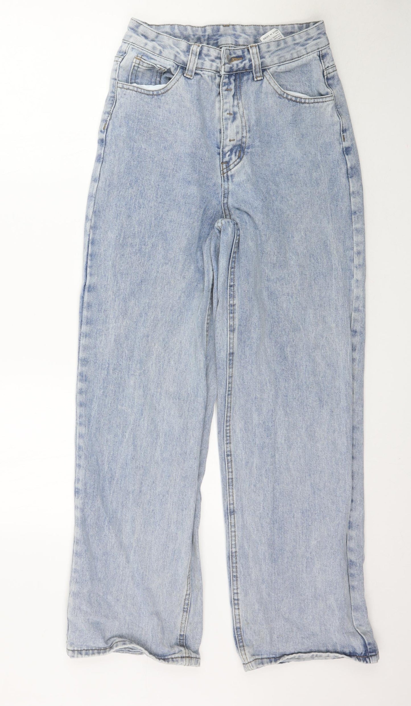 Sehin Womens Blue  Denim Wide-Leg Jeans Size S L30 in