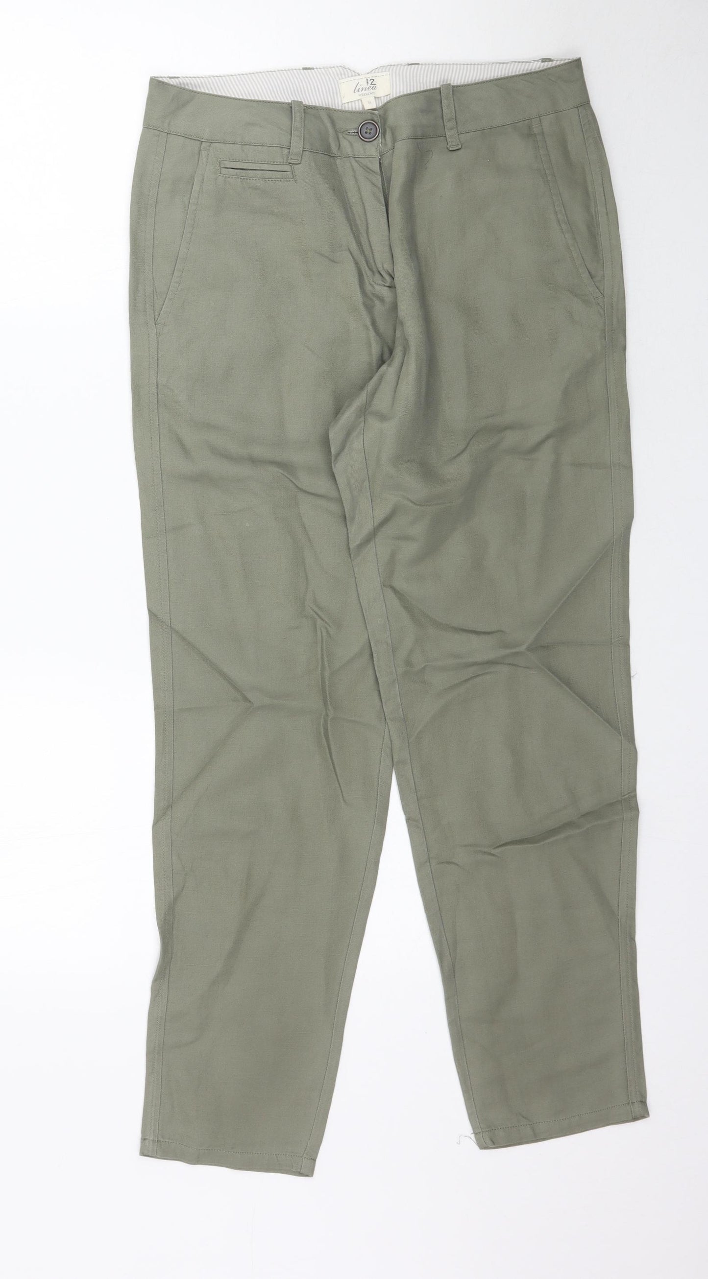 Linen Weekend Womens Green   Trousers  Size S L29 in