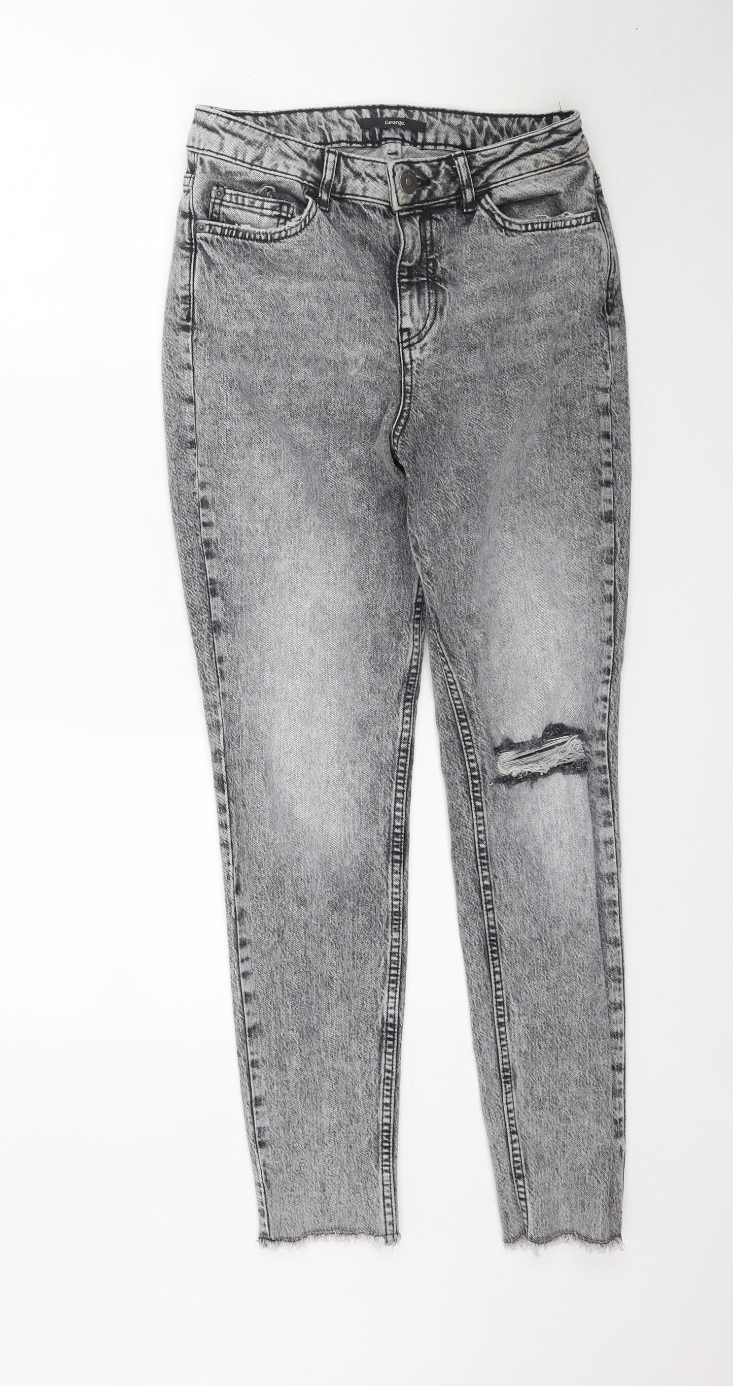 George Womens Grey  Denim Skinny Jeans Size 10 L29 in