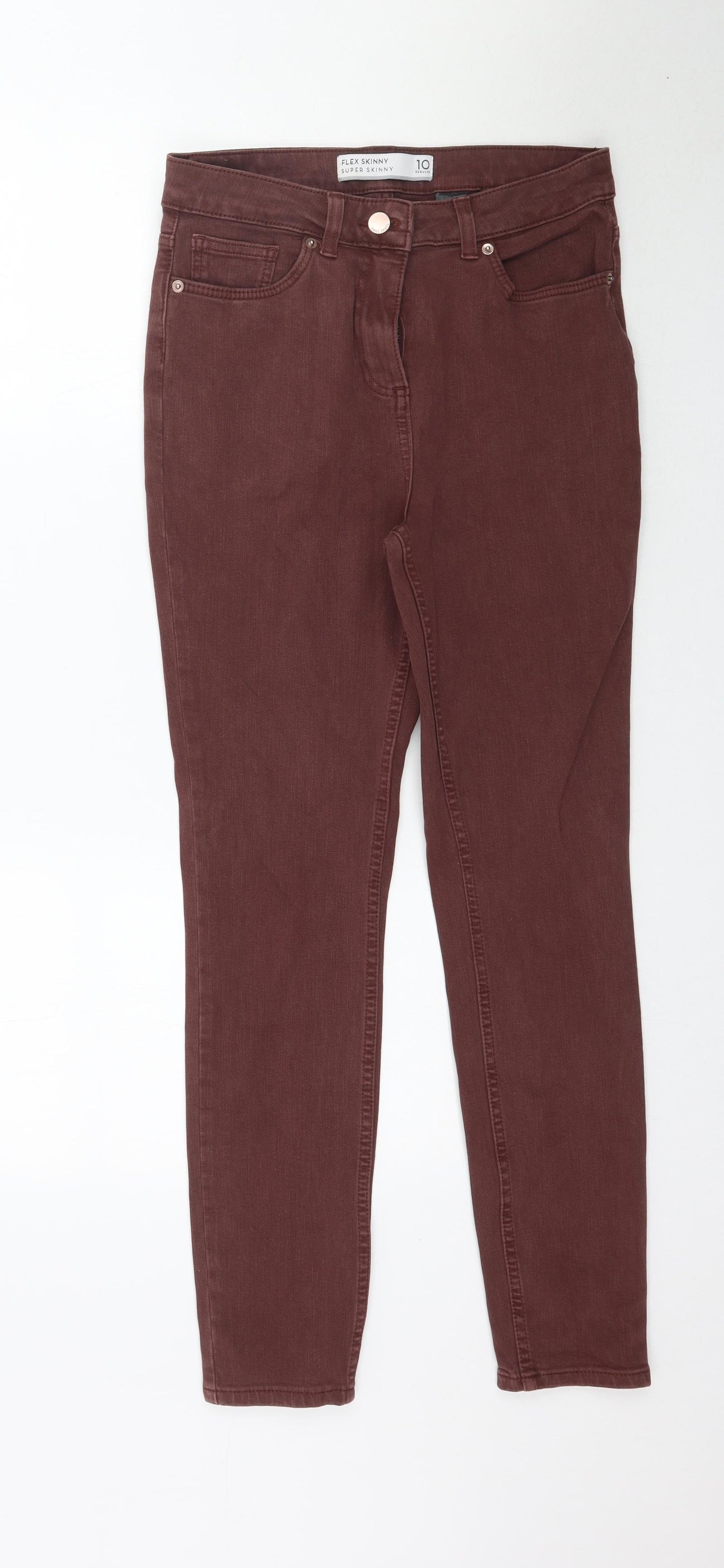 NEXT Womens Brown  Denim Skinny Jeans Size 10 L28 in