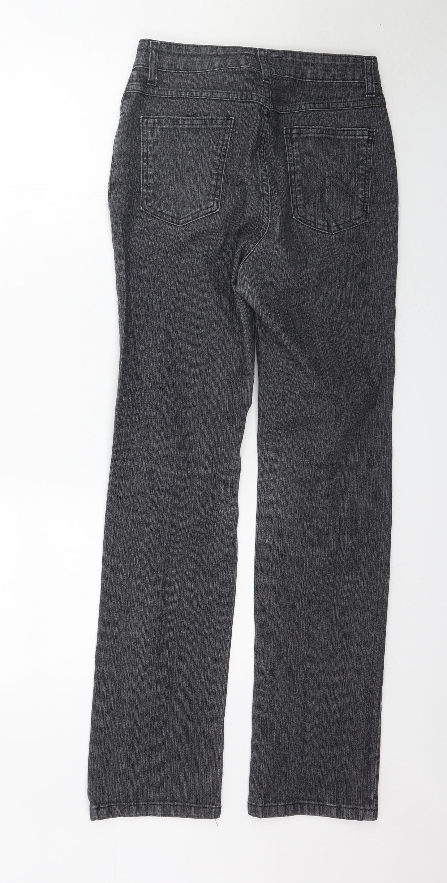 Per Una Womens Grey  Denim Straight Jeans Size 8 L30 in