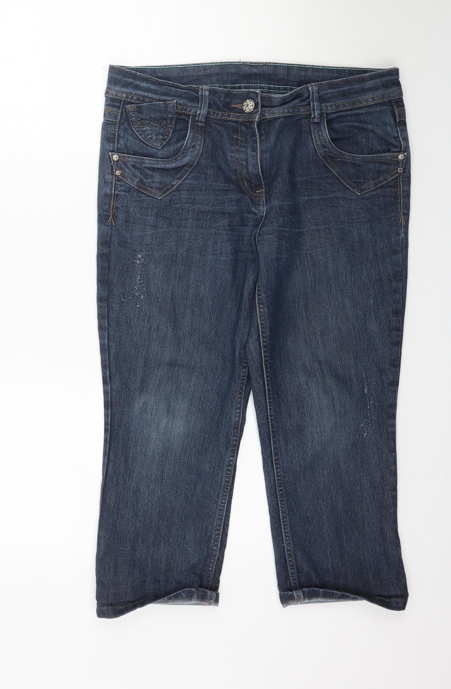George Womens Blue  Denim Cropped Jeans Size 12 L22 in