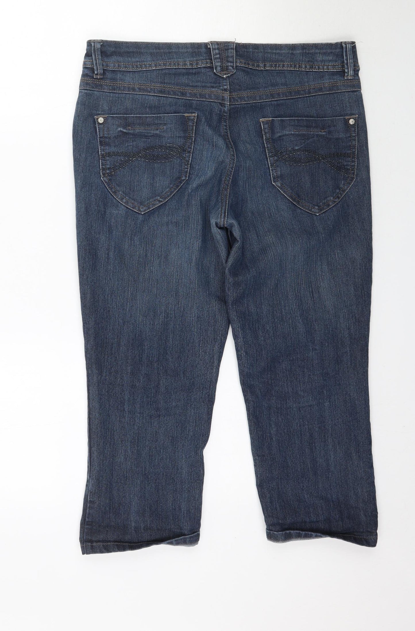 George Womens Blue  Denim Cropped Jeans Size 12 L22 in