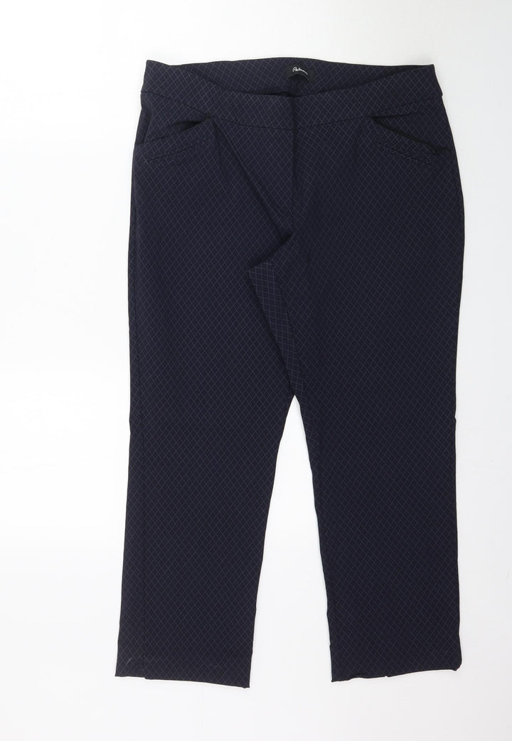 Reitmans Womens Blue Argyle/Diamond Trousers Size 18 L26 in