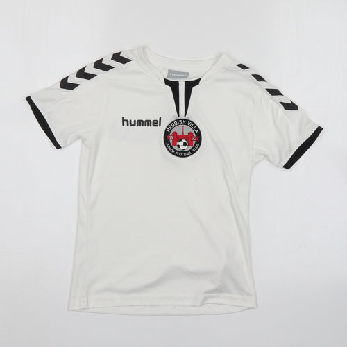 Hummel Boys White   Jersey Casual Size 7 Years  - Reddish villa fc