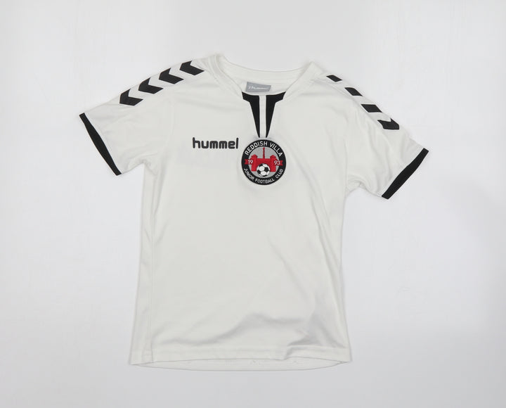 Hummel Boys White   Jersey Casual Size 7 Years  - Reddish villa fc