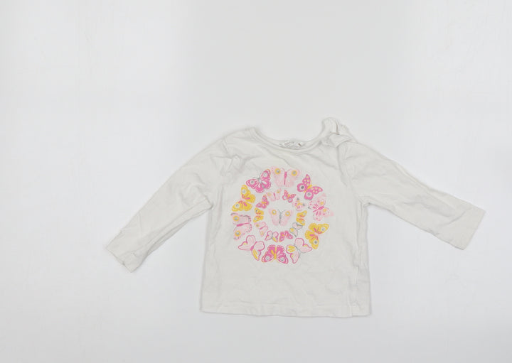 M&Co Baby White   Pullover Jumper Size 0-3 Months